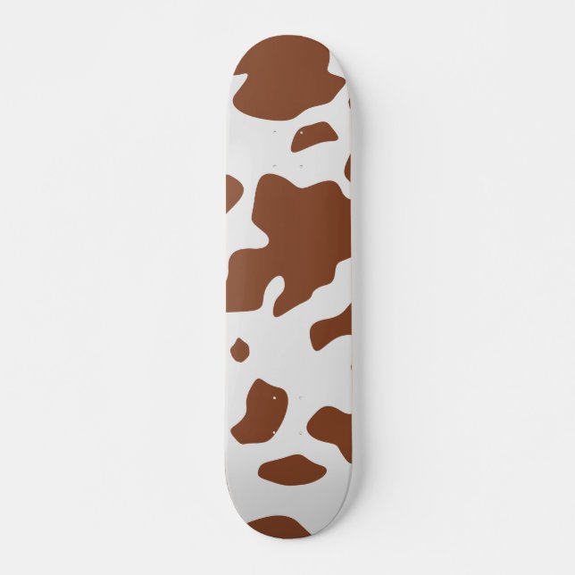 Cute Ayrshire Cow Animal Print Pattern Skateboard (Front)