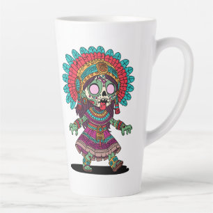 Cute Aztec Zombie Latte Mug
