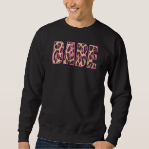 Cute Babe Leopard Print Bridal Bachelorette Party Sweatshirt