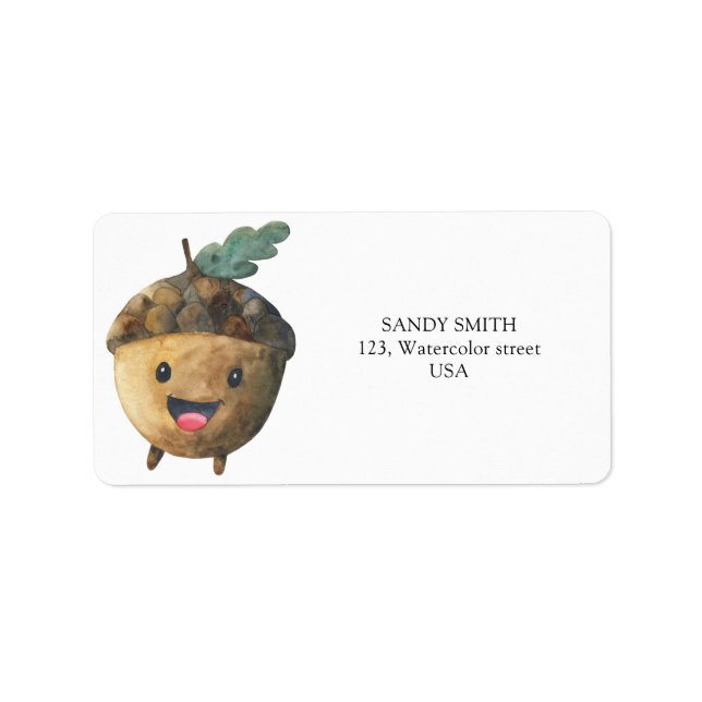 Cute baby acorn  label (Front)