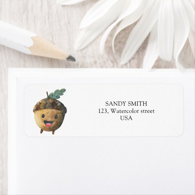 Cute baby acorn  return address label (Insitu)