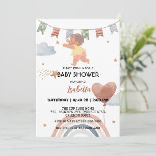 Cute baby African american kids baby shower Invitation