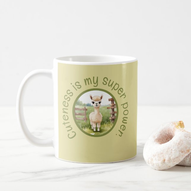 Cute Baby Alpaca Coffee Mug (With Donut)