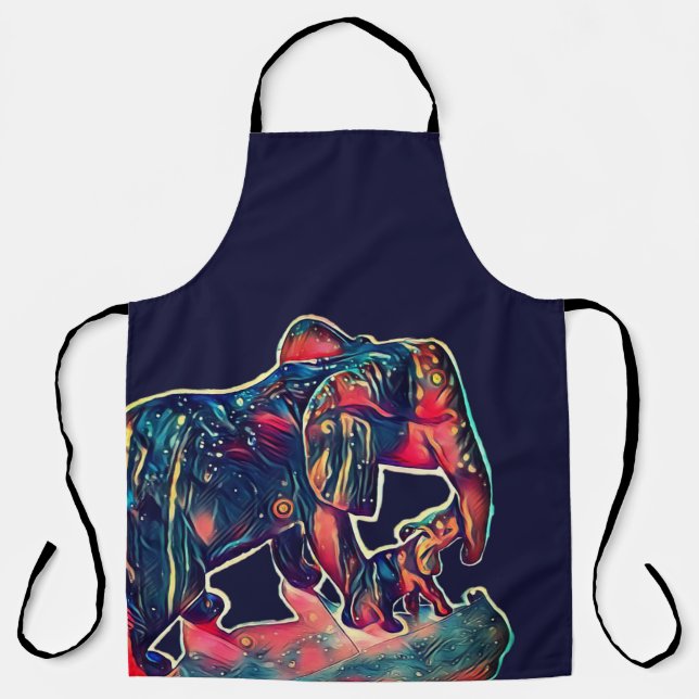 cute baby and mommy elephant  apron (Front)