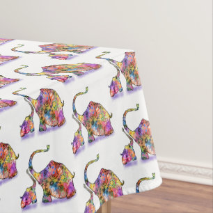 Cute Baby and Mum Elephant Tablecloth