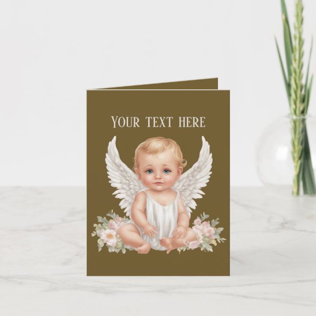 Cute baby Angel add text  Note Card (Front)