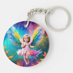 Cute Baby Angel Wings Art-38424 Key Ring