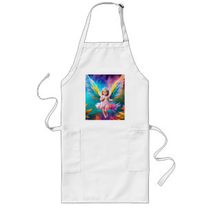 Cute Baby Angel Wings Art-38424 Long Apron
