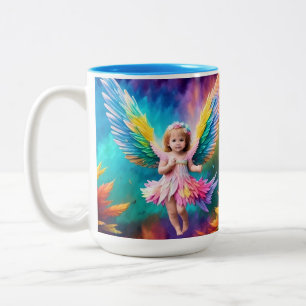Cute Baby Angel Wings Art-38424 Two-Tone Coffee Mug