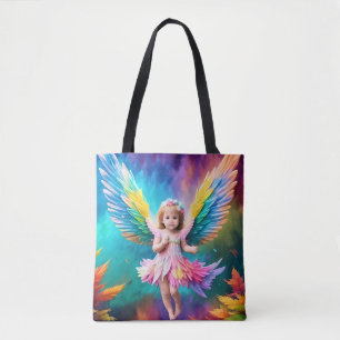 Cute Baby Angle Colourful Design Tote Bag