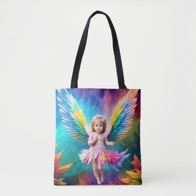 Cute Baby Angle Colourful Design  Tote Bag (Front)