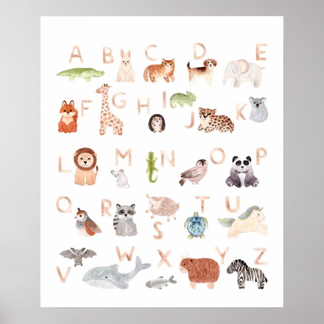 Cute Baby Animal Alphabet Poster (Front)
