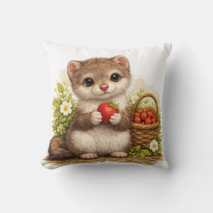 Cute Baby Animal Strawberry Pillow Kawaii