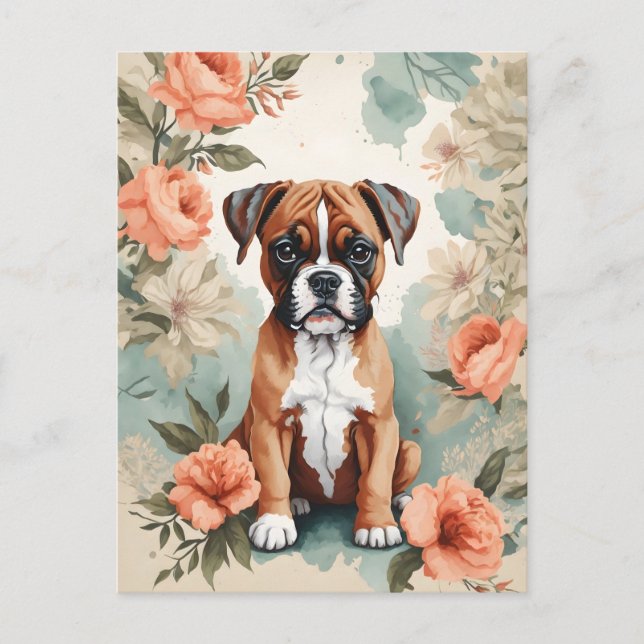 Cute Baby Animals | Boxer Puppy Postcard (Front)