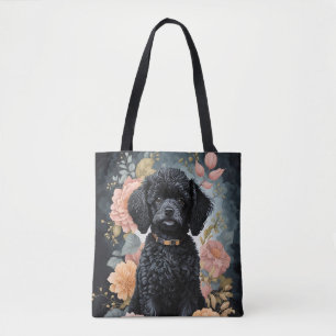 Cute Baby Animals   Cute Black Poodle Puppy Tote Bag