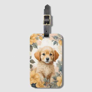 Cute Baby Animals   Golden Retriever Puppy  Luggage Tag