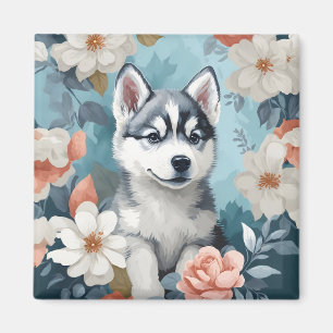 Cute Baby Animals Husky Puppy Magnet