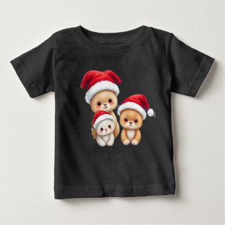 Cute Baby Animals in Christmas Wonderland Art T-Shirt