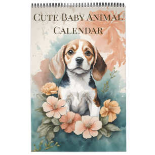 Cute Baby Animals Watercolor 2025 Calendar