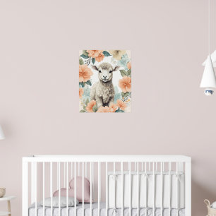 Cute Baby Animals - White Lamb Poster