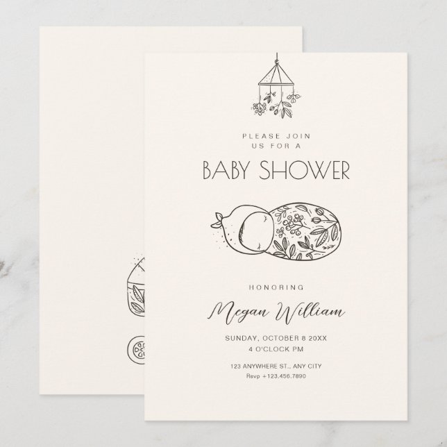 Cute baby art invitation (Front/Back)