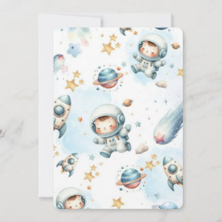 Cute Baby Astronaut Space Pattern Notebook | Kawai Invitation