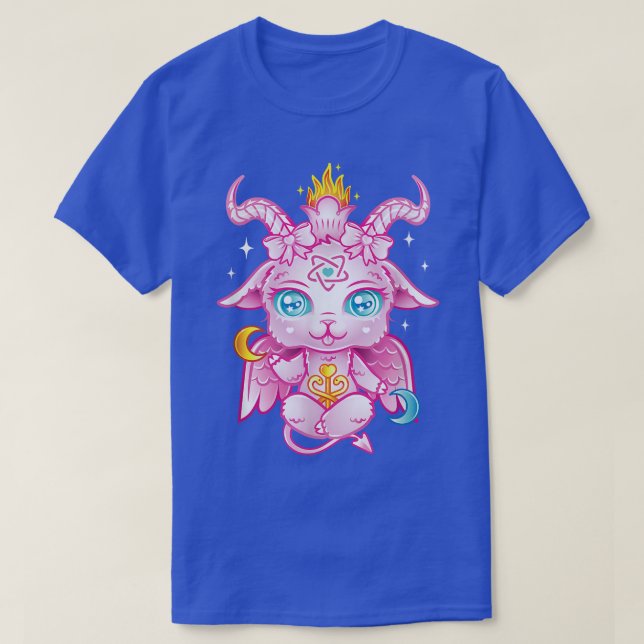 Cute Baby Baphomet Pink Pastel Goth Kawaii Demon  T-Shirt (Design Front)