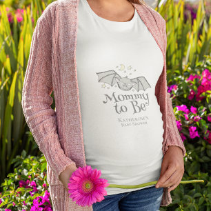 Cute Baby Bat and Stars Mummy to Be Baby Shower T-Shirt