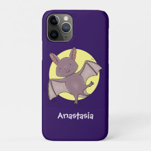 Cute baby bat flying cartoon illustration iPhone 11 pro case