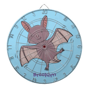 Cute baby bat flying cartoon illustration dartboard