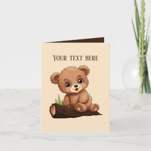 Cute baby bear add text any purpose card