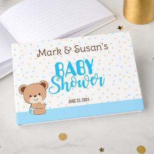 Cute Baby Bear Baby Shower Guest Book - Boy