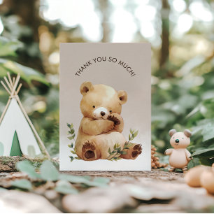Cute Baby Bear Baby Shower Thank You Card