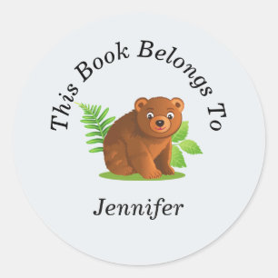 Cute Baby Bear Back to School Classic Round Sticker