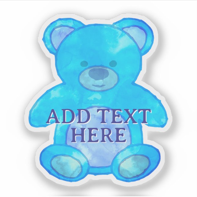 Cute Baby Bear In Blue Custom Text (Front)