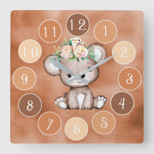 Cute Baby Bear Kids Wall Clock