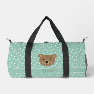 Cute baby bear modern blue duffle bag