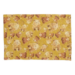 Cute Baby Bear Pattern Yellow Pillowcase