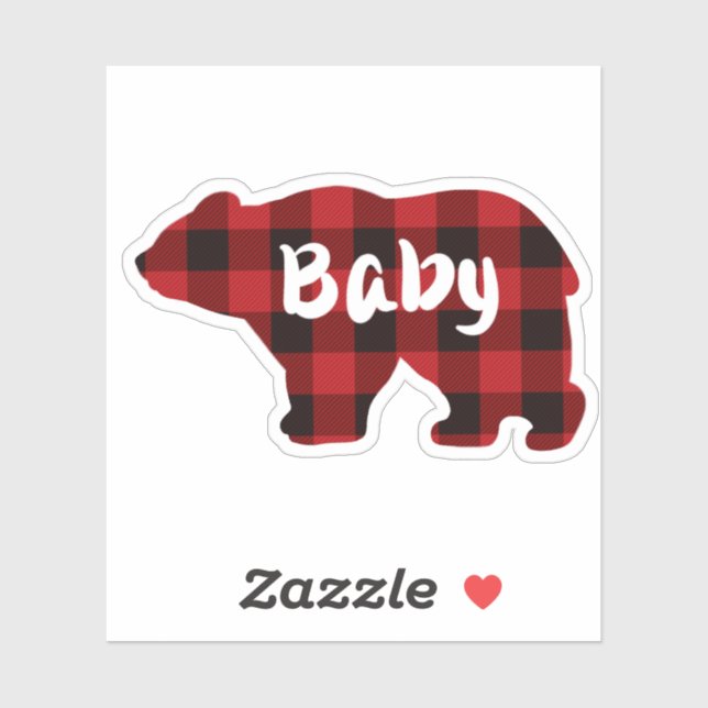 Cute Baby Bear - red and Black plaid (Sheet)