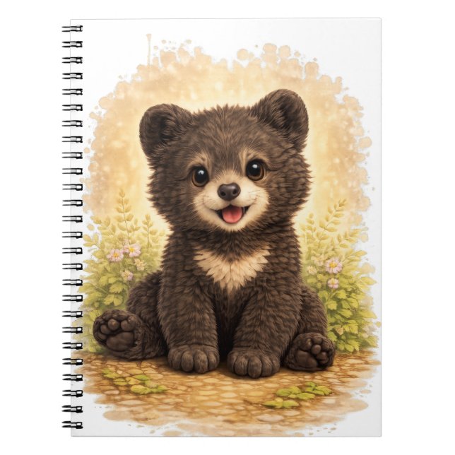 Cute Baby Bear Spiral Notebook Kawaii (Front)