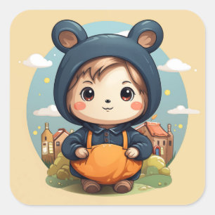 Cute baby bear sticker