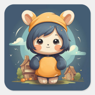 Cute baby bear sticker