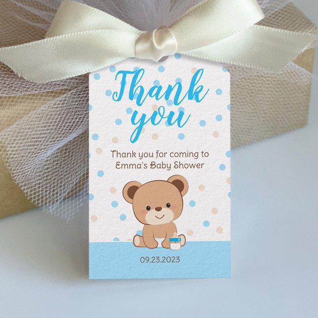 Cute Baby Bear Thank You Tag (Blue) (Creator Uploaded)