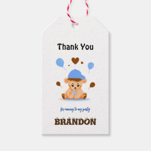 Cute baby bear with balloons gift tags