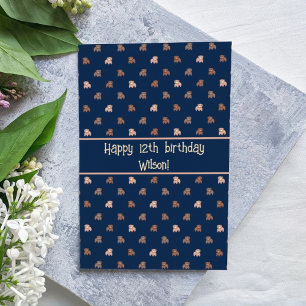Cute Baby Bears Pattern Personalised Birthday Card