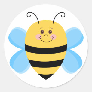 Cute Baby Bee Classic Round Sticker