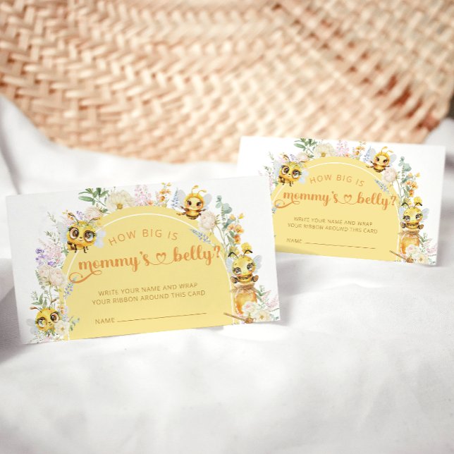 Cute Baby Bee & Floral How Big Is Mummy's Belly Enclosure Card (Creator Uploaded)
