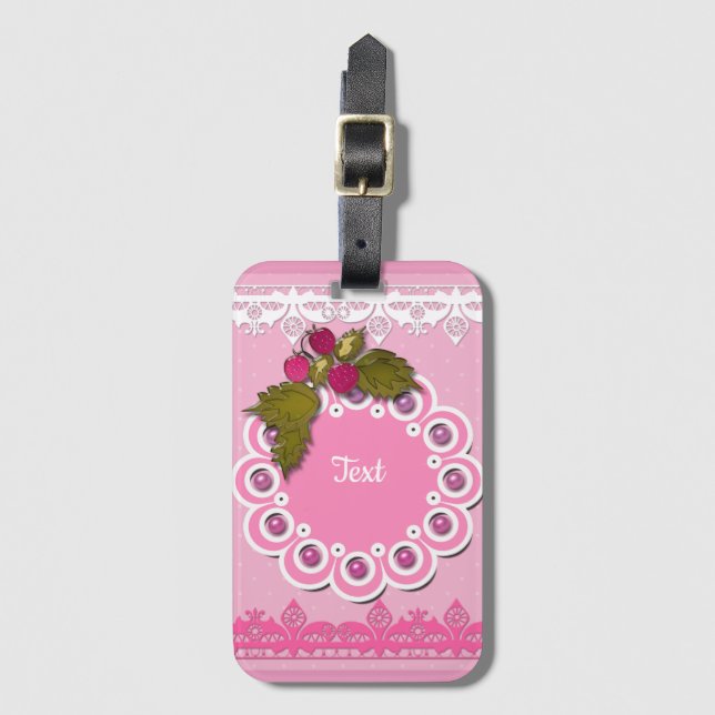 Cute, baby, berry luggage tag (Front Vertical)