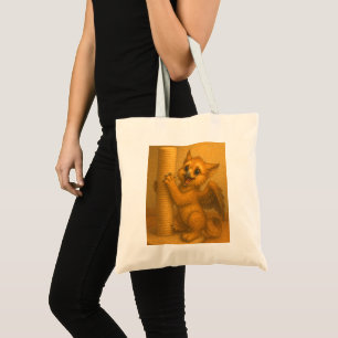 Cute baby big eye gryphon scratching post fantasy tote bag
