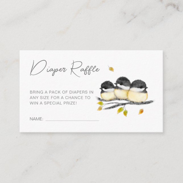 Cute Baby Bird Chickadees Baby Shower Enclosure Card (Front)